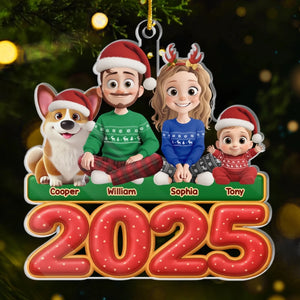 Custom Acrylic Ornament - Personalized Christmas Birthday Gifts For Family, Dog Cat Lovers - New Year, Same Goofy Crew