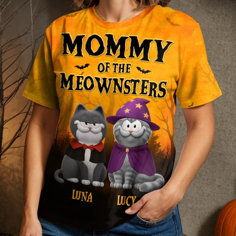 Custom Unisex T-shirt - Personalized Halloween  Birthday Gifts For Cat Lovers, Cat Mom And Dad - When Halloween Meets Cattitude