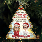 Custom Acrylic Ornament - Personalized Best Friend Christmas Birthday Gifts For Women, Besties, Sisters, BFF - Sharing Laughs Under Christmas Lights