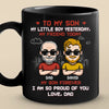 Custom Black Mug - Personalized Birthday Gifts For Dad, Son - Two Generations One Bond