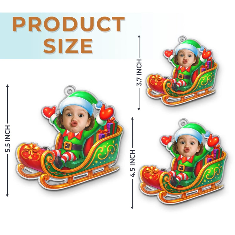 Custom Photo Acrylic Ornament - Personalized Christmas Birthday Gifts For Kids - Christmas Magic Rider
