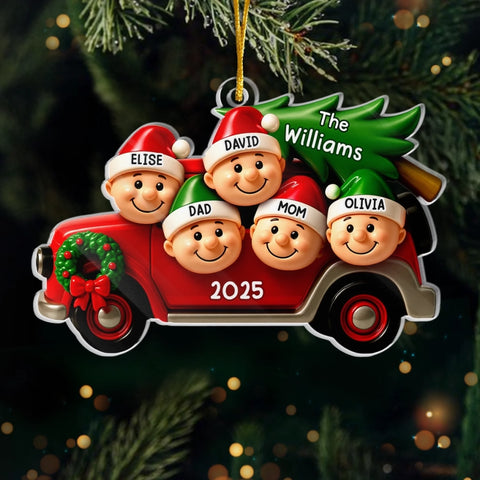 Custom Acrylic Ornament - Personalized Christmas Birthday Gifts For Mom, Dad, Kids - Together At Home For Christmas