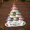 Custom Acrylic Ornament - Personalized Christmas Birthday Gifts For Mom, Dad, Kids - Family Smiles With Snowman Magic