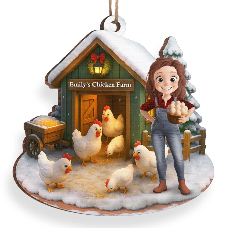 Custom Wood Ornament - Personalized Christmas Birthday Gifts For Women, Men - Farm Life, Christmas Joy