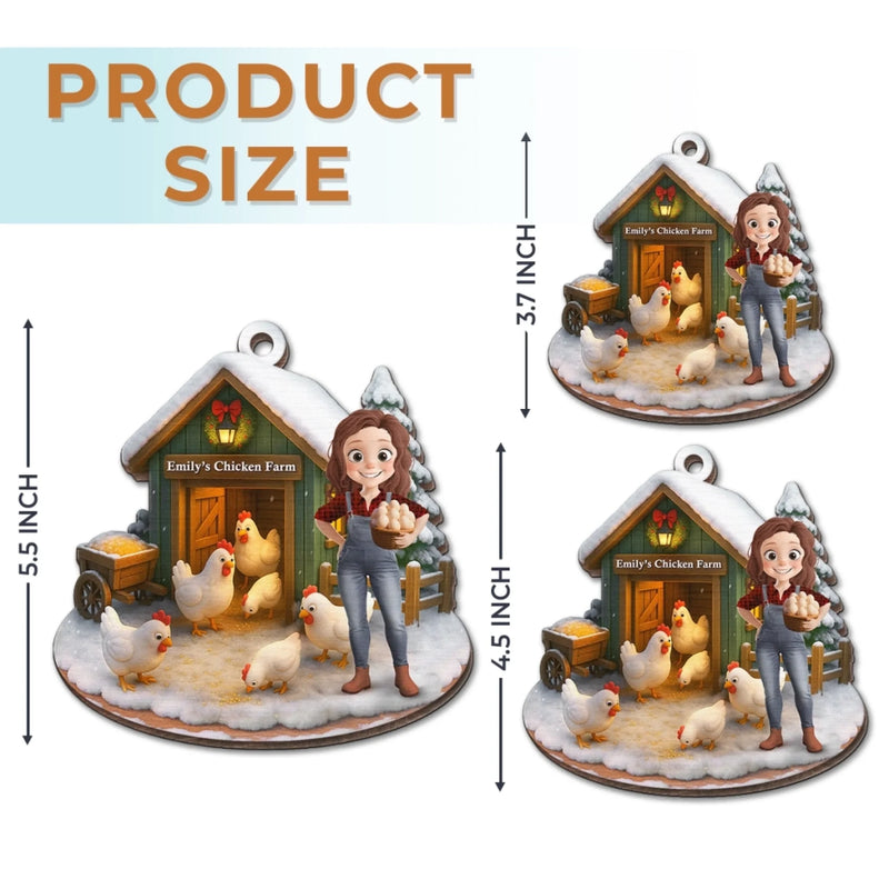 Custom Wood Ornament - Personalized Christmas Birthday Gifts For Women, Men - Farm Life, Christmas Joy