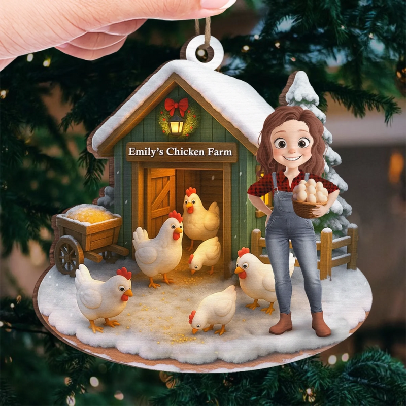 Custom Wood Ornament - Personalized Christmas Birthday Gifts For Women, Men - Farm Life, Christmas Joy