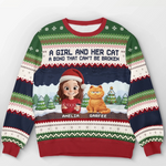 Custom Unisex Ugly Sweatshirt - Personalized  Christmas Birthday Gifts For Cat Lovers, Cat Mom And Dad - Whiskers In The Snow
