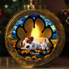 Custom Candlelight Lantern Ornament - Personalized Pet Christmas Memorial Sympathy Gifts For Dogs - Paw Prints Live In Our Hearts