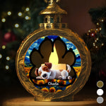 Custom Candlelight Lantern Ornament - Personalized Pet Christmas Memorial Sympathy Gifts For Dogs - Paw Prints Live In Our Hearts