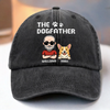 Custom Vintage Washed Denim Baseball Cap - Personalized Birthday Gifts For Dog Lovers, Dog Dad And Mom - The Dogfather, The Protector