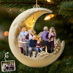 Custom Photo Acrylic Ornament - Personalized Christmas Birthday Gifts For Mom, Dad, Kids - Love You To The Moon