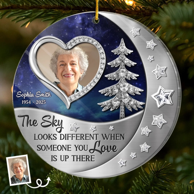 Custom Photo Acrylic Ornament - Personalized Christmas Memorial Sympathy Gifts For Loss Of Mom, Dad - In Our Hearts Forevermore