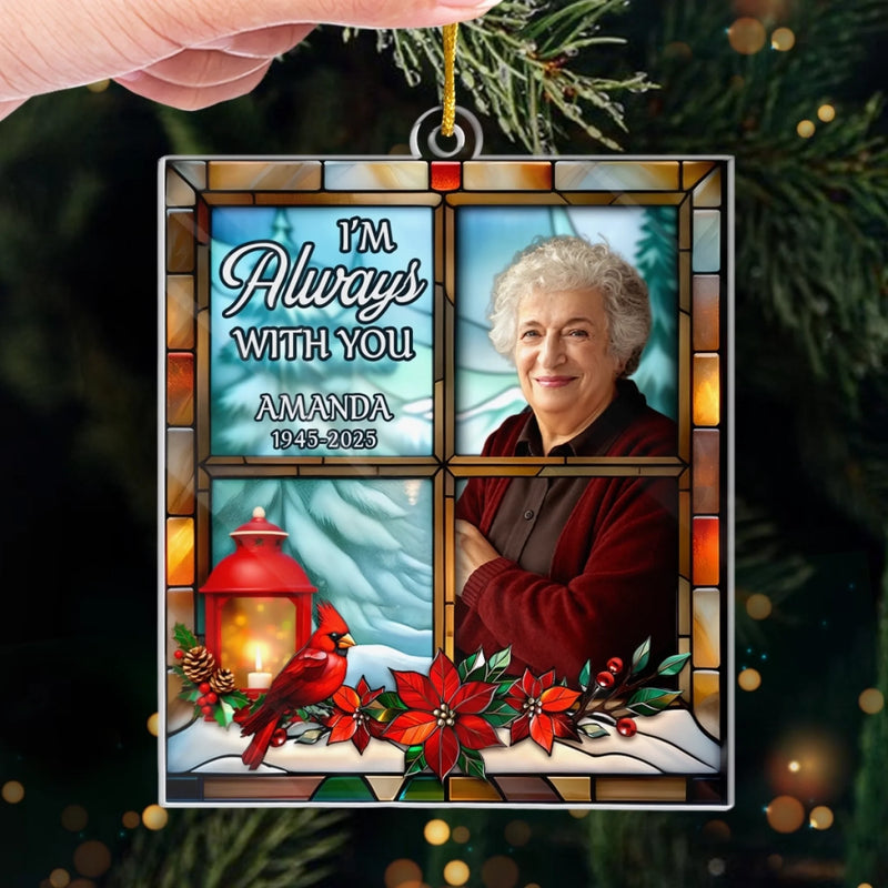 Custom Photo Acrylic Ornament - Personalized Christmas Memorial Sympathy Gifts For Loss Of Mom, Dad - Love Lives Beyond The Goodbye