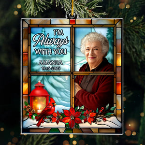Custom Photo Acrylic Ornament - Personalized Christmas Memorial Sympathy Gifts For Loss Of Mom, Dad - Love Lives Beyond The Goodbye