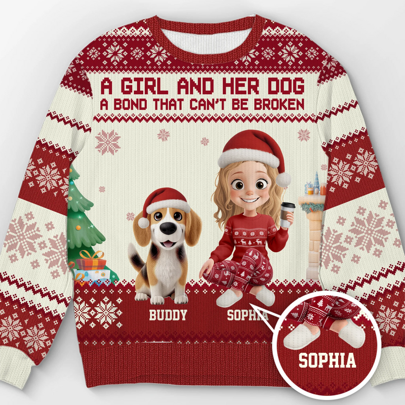 Custom Unisex Ugly Sweatshirt - Personalized  Christmas Birthday Gifts For Dog Cat Lovers, Dog Dad And Mom, Cat Owners - Life Is Better With My Fur Babies