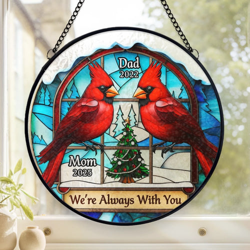 Personalized Stained Glass Window Hanging Suncatcher Memorial Gifts For Loss Of Mom Dad