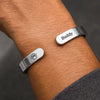 Custom Engraved Stainless Steel Cuff Bracelet - Personalized Pet Memorial Sympathy Gifts For Dogs, Cats - My Best Friend, My Angel