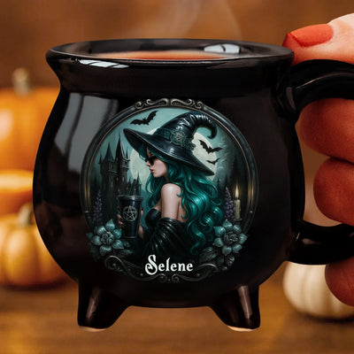 Custom 12oz Ceramic Cauldron Coffee Mug - Personalized Halloween Witchy Gifts For Besties, Sisters, BFF, Family, Yourself - Mystic Witch Vibes