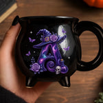 Custom 12oz Ceramic Cauldron Coffee Mug - Personalized Halloween Witchy Gifts For Besties, Sisters, BFF, Family, Yourself - Witchy Vibes Only