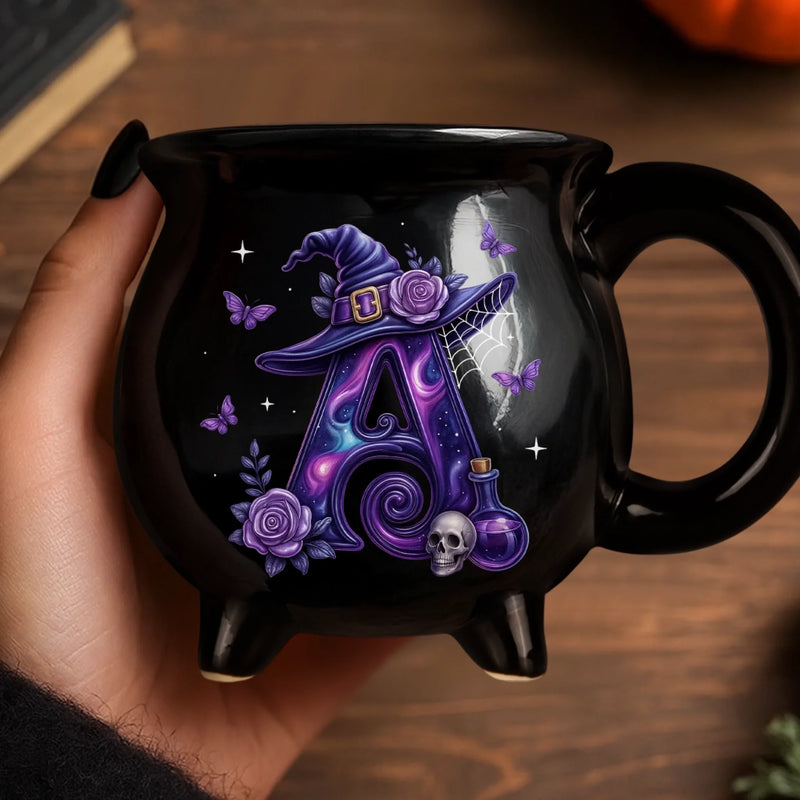 Custom 12oz Ceramic Cauldron Coffee Mug - Personalized Halloween Witchy Gifts For Besties, Sisters, BFF, Family, Yourself - Witchy Vibes Only