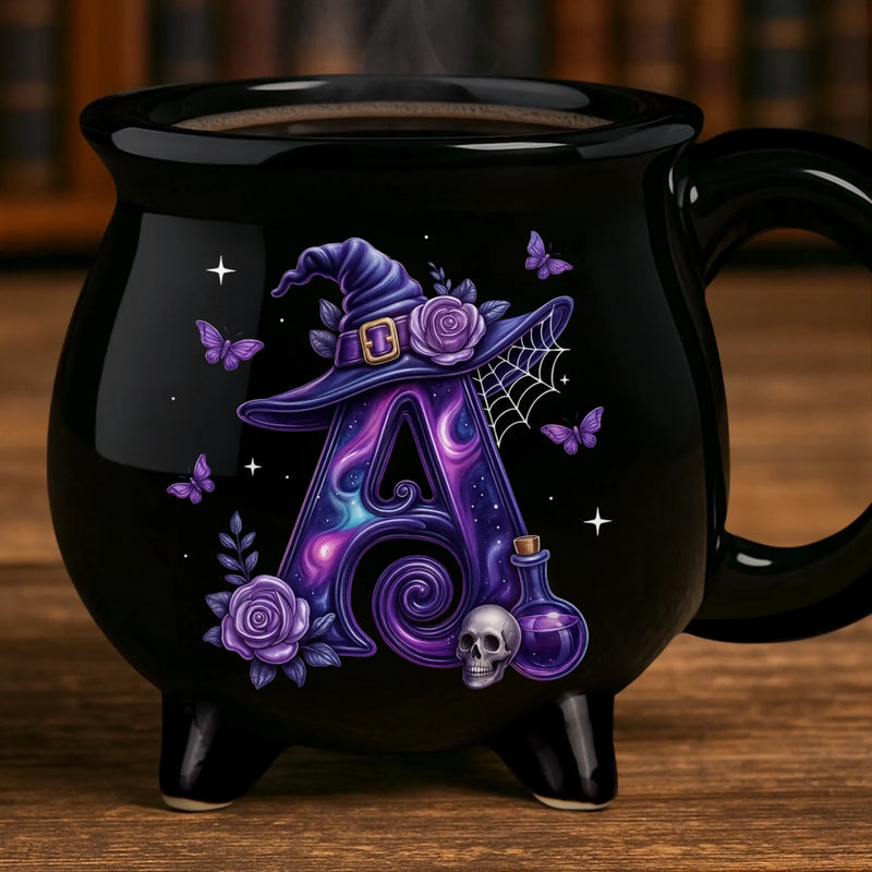 Custom 12oz Ceramic Cauldron Coffee Mug - Personalized Halloween Witchy Gifts For Besties, Sisters, BFF, Family, Yourself - Witchy Vibes Only