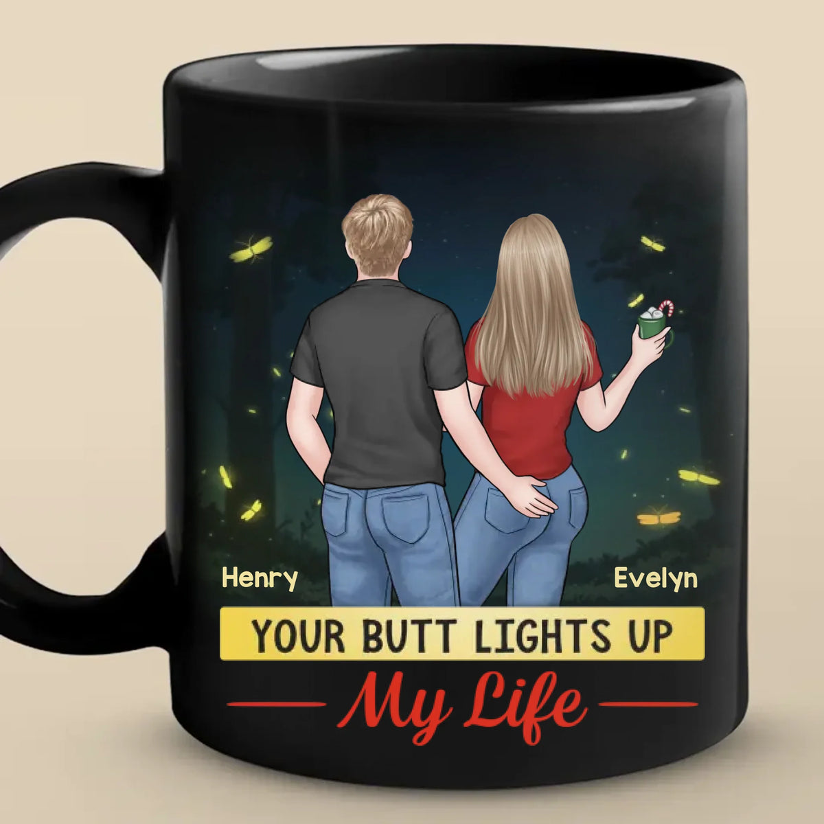 Custom Black Mug - Personalized Anniversary Wedding Gifts For Husband And Wife, Him And Her - Endless Journeys, One Heart