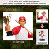 Custom Photo Acrylic Ornament - Personalized Christmas Birthday Sport Gifts For Sports Lovers - Deck The Halls With Baseballs