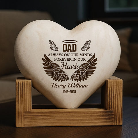 Custom Photo Memorial Plaque With Wooden Base - Personalized Memorial Sympathy Gifts For Loss Of Mom, Dad - Always Remembered Always Loved