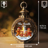 Custom Candlelight Lantern Ornament -  Personalized Christmas Birthday Gifts For Mom, Dad, Kids - A Gingerbread Family In Snow
