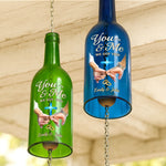 Custom Wine Bottle Wind Chime - Personalized Anniversary Wedding Gifts For Husband And Wife, Him And Her - Forever Begins With Us