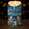 Custom LED Candle - Personalized Anniversary Wedding Gifts For Husband And Wife, Him And Her - Our Love Lights The Night