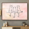 Custom Line Art Horizontal Poster - Personalized Pet Memorial Sympathy Gifts For Dogs - Furry Souls, Endless Love