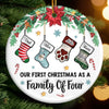 Custom First Christmas Ceramic Ornament - Personalized Christmas Birthday Gifts For Mom, Dad, Brother, Sister, Kids - Our Family’s First Christmas Magic