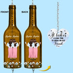 Custom Wine Bottle Wind Chime - Personalized Best Friend Birthday Gifts For Best Friends, BFF - No Limits To Friendship