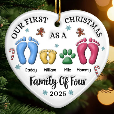 Custom Ceramic Ornament - Personalized Christmas Birthday Gifts For Mom, Dad, Kids - Together We Are Stronger
