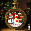 Custom Snowman Candlelight Lantern Ornament -  Personalized Christmas Birthday Gifts For Mom, Dad, Brother, Sister, Kids - Family Hearts Beat As One