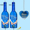 Custom Wine Bottle Wind Chime - Personalized Anniversary Wedding Gifts For Husband And Wife, Him And Her - Forever Begins With Us