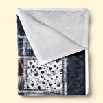 Custom Photo Blanket - Personalized Pet Christmas Memorial Sympathy Gifts For Dogs, Cats - Paws Leave Prints On Our Souls