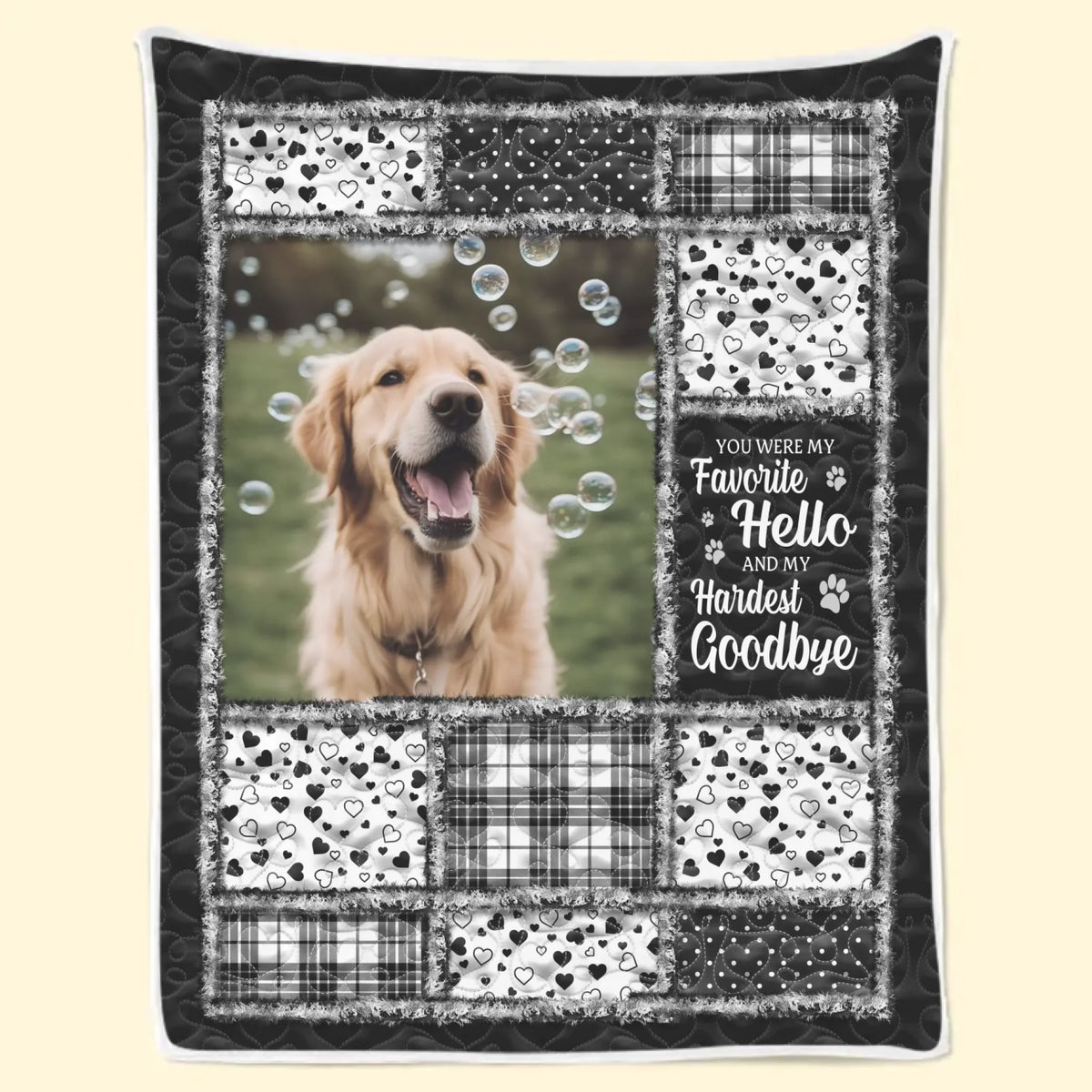 Custom Photo Blanket - Personalized Pet Christmas Memorial Sympathy Gifts For Dogs, Cats - Paws Leave Prints On Our Souls