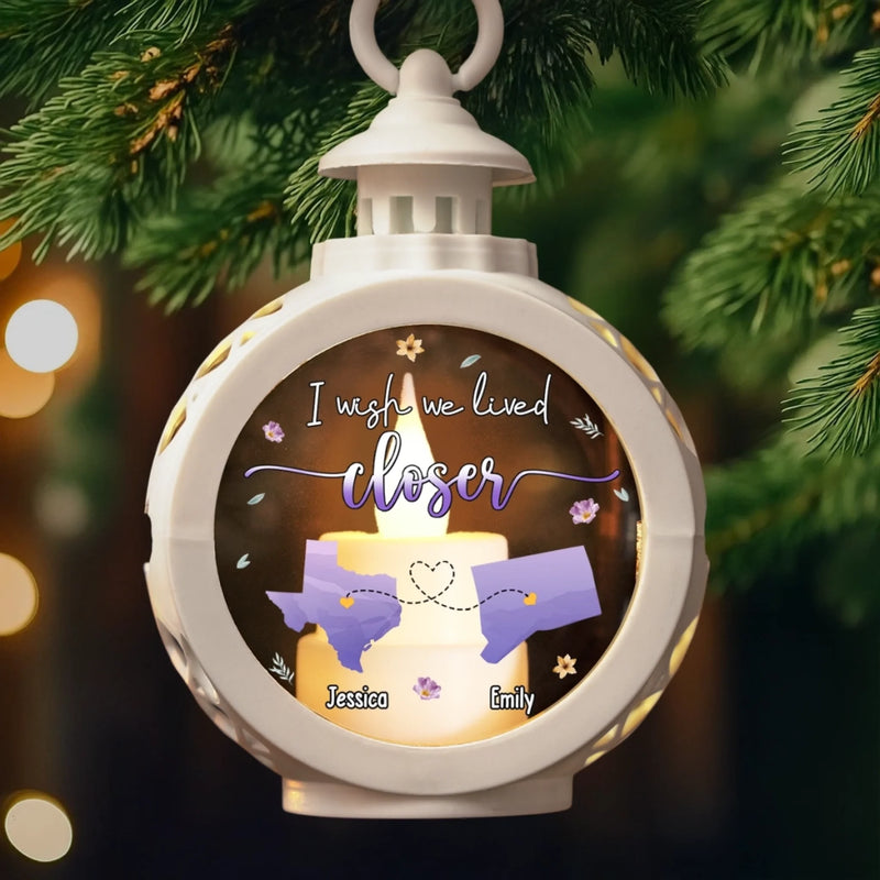Custom Long Distance Candlelight Lantern Ornament -  Personalized Best Friend Christmas Birthday Gifts For Women, Besties, Sisters, BFF - Bestie Bonds Glow Through Time
