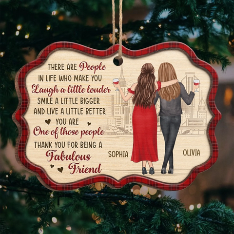 Custom Wood Ornament - Personalized Best Friend Christmas Birthday Gifts For Women, Besties, Sisters, BFF - Sidekicks To Every Story