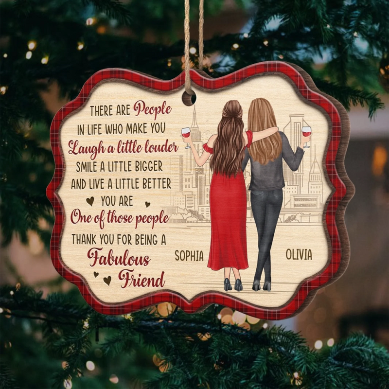 Custom Wood Ornament - Personalized Best Friend Christmas Birthday Gifts For Women, Besties, Sisters, BFF - Sidekicks To Every Story