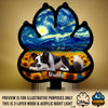Custom Starry Night Wood And Acrylic Night Light - Personalized Pet Memorial Sympathy Gifts For Dogs - Forever Loved Never Forgotten