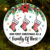 Custom First Christmas Ceramic Ornament - Personalized Christmas Birthday Gifts For Mom, Dad, Brother, Sister, Kids - Our Family’s First Christmas Magic