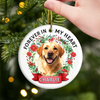Custom Photo Ceramic Ornament - Personalized Pet Christmas Memorial Sympathy Gifts For Dogs, Cats - Love Lives On With Gentle Whiskers