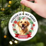 Custom Pet Photo Christmas Gifts for Dog Lovers - Personalized Ceramic Ornament