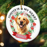 Custom Pet Photo Christmas Gifts for Dog Lovers - Personalized Ceramic Ornament