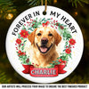 Custom Photo Ceramic Ornament - Personalized Pet Christmas Memorial Sympathy Gifts For Dogs, Cats - Love Lives On With Gentle Whiskers