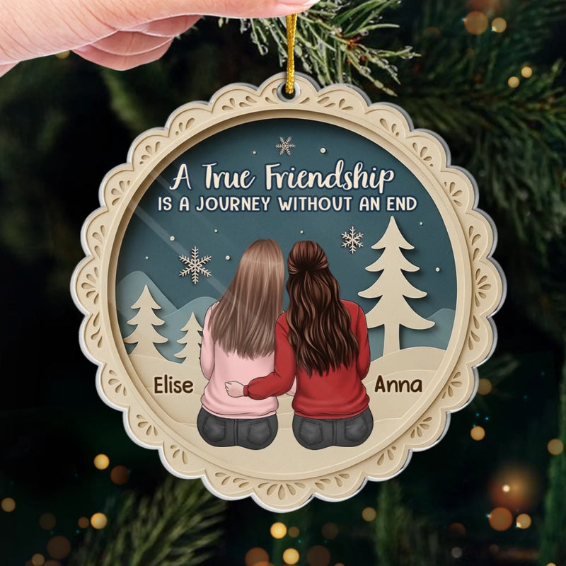 Custom Acrylic Ornament - Personalized Best Friend Christmas Birthday Gifts For Women, Besties, Sisters, BFF - Friendship Is My Christmas Blessing
