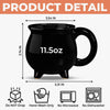 Custom 12oz Ceramic Cauldron Coffee Mug - Personalized Halloween Witchy Gifts For Cat Lovers, Cat Mom And Dad - Spooky Cat Mom